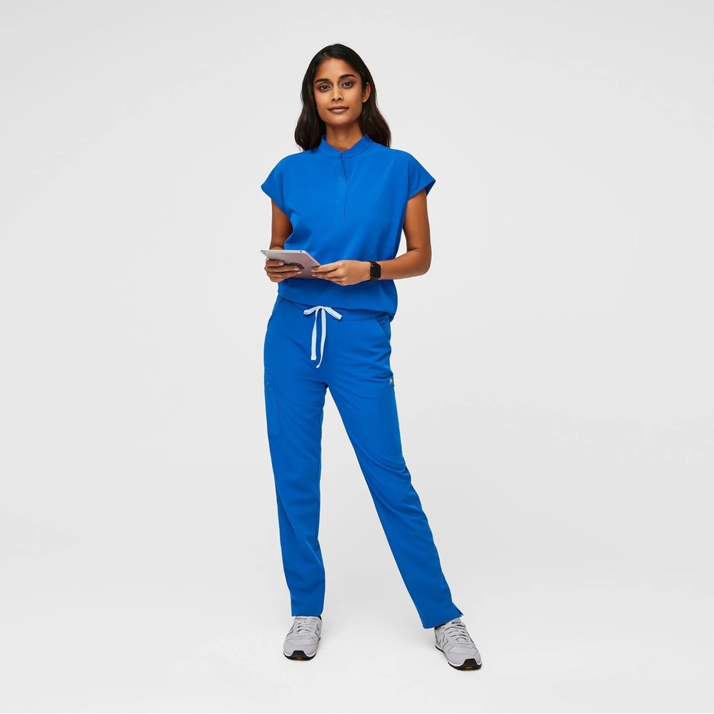 GUC Figs Rafaela oversized scrub top in royal blue